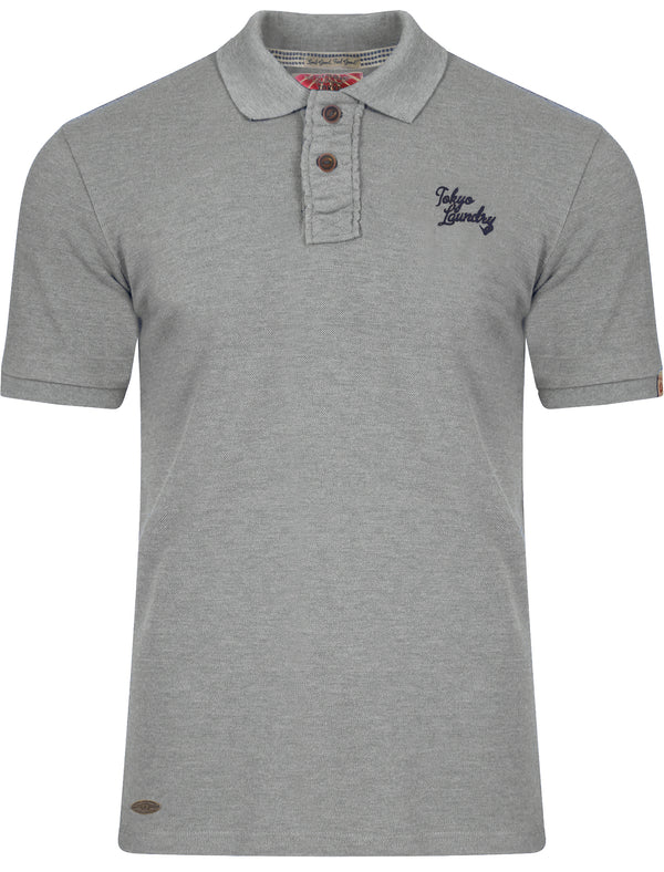 Mens Classic Polo Shirt in Light Grey Marl - Tokyo Laundry
