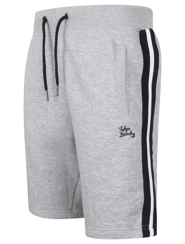 Winfield Cove Jogger Shorts with Side Tape Detail In Light Grey Marl - Tokyo Laundry