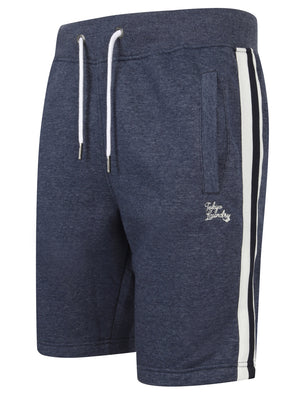 Winfield Cove Jogger Shorts with Side Tape Detail In Medieval Blue Marl - Tokyo Laundry