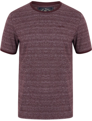 Winkworth Textured Grindle Stripe T-Shirt in Plum Perfect - Tokyo Laundry