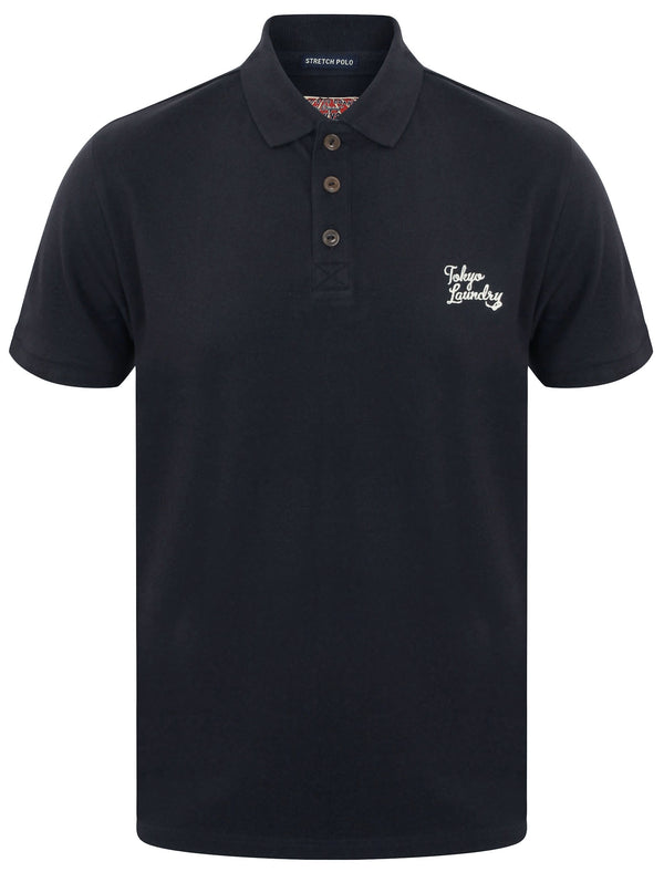 Winterfield Pique Polo Shirt in Dark Navy - Tokyo Laundry