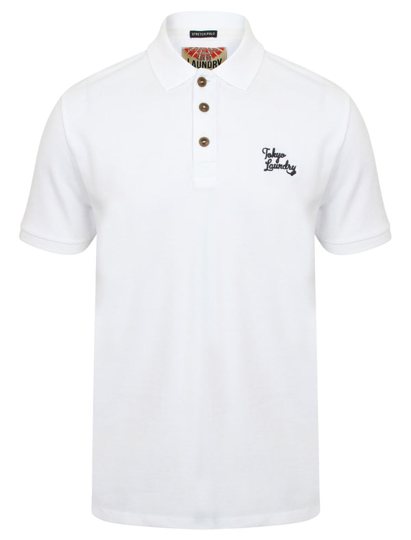 Winterfield Pique Polo Shirt in Optic White - Tokyo Laundry
