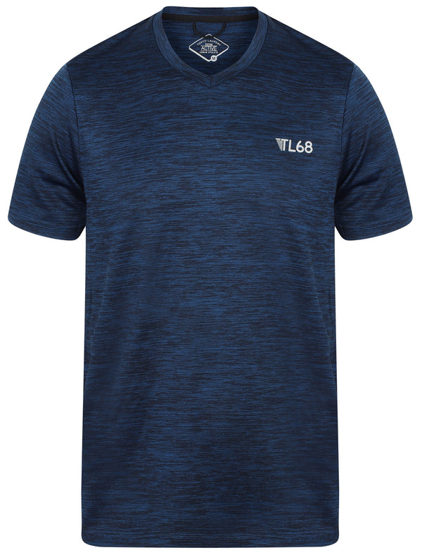 Wolfburg V Neck Sports T-Shirt In Sapphire - Tokyo Laundry Active