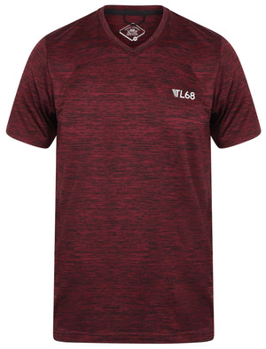 Wolfburg V Neck Sports T-Shirt In Windsor Wine - Tokyo Laundry Active