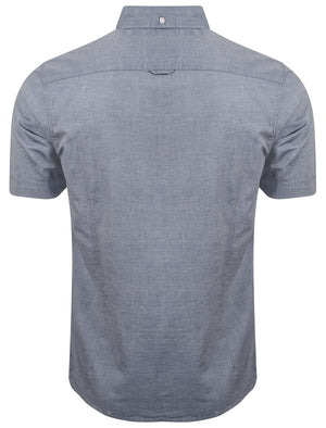 Woodbury Short Sleeve Cotton Twill Shirt in Midnight Blue - Tokyo Laundry