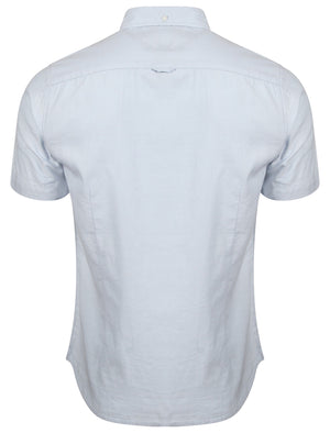 Woodbury Short Sleeve Cotton Twill Shirt in Placid Blue - Tokyo Laundry