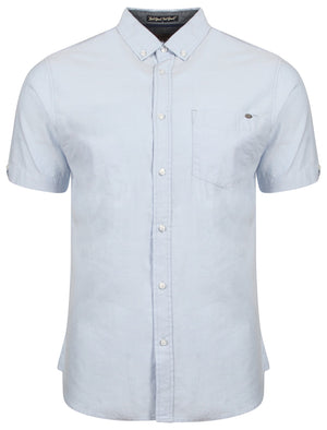Woodbury Short Sleeve Cotton Twill Shirt in Placid Blue - Tokyo Laundry