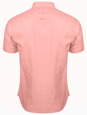 Woodbury Short Sleeve Cotton Twill Shirt in Soft Peach - Tokyo Laundry