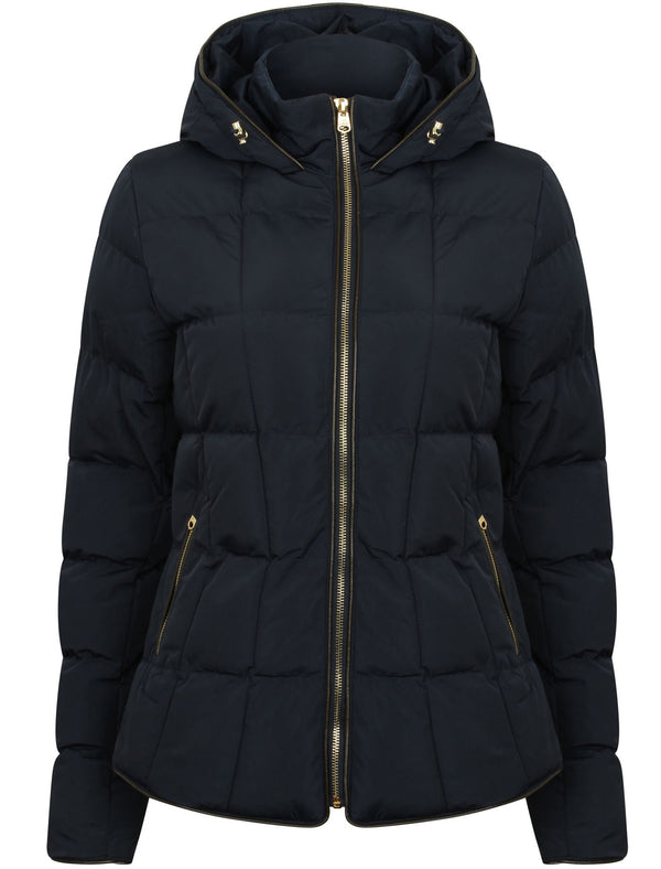 Wookie Quilted Hooded Jacket in Navy Blazer - Tokyo Laundry