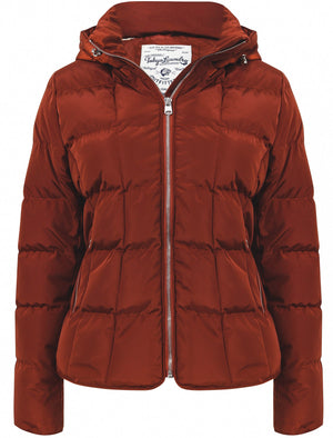 Wookie Quilted Hooded Jacket In Smoked Paprika - Tokyo Laundry