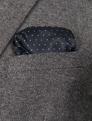 Wrenbury Suit Waistcoat With Velvet Collar In Grey Herringbone - Tokyo Laundry