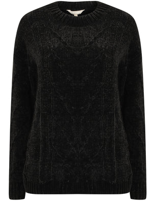 Yandel Chenille Cable Knit Jumper in Black - Tokyo Laundry