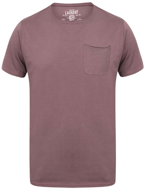 Zac Crew Neck Cotton T-Shirt with Pocket In Black Plum - Tokyo Laundry