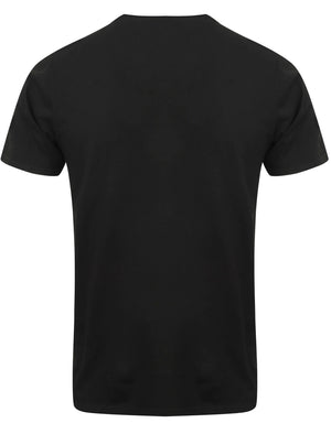Zac Crew Neck Cotton T-Shirt with Pocket In Jet Black - Tokyo Laundry
