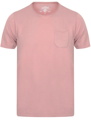 Zac Crew Neck Cotton T-Shirt with Pocket In Light Pink - Tokyo Laundry