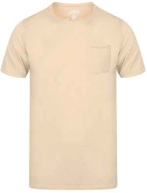 Zac Crew Neck Cotton T-Shirt with Pocket In Oyster - Tokyo Laundry