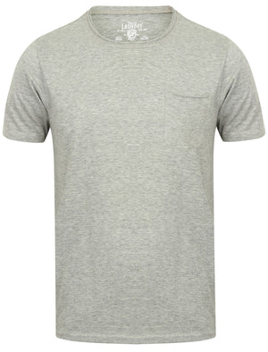 Zella Cotton Jersey T-Shirt with Pocket in Light Grey Marl  - Tokyo Laundry