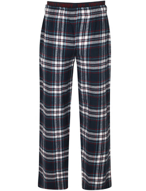 Zermatt Brushed Flannel Checked Lounge Pants in Black Iris - Tokyo Laundry