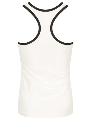 Zinnia Racer Tank Top Underwear Set in Gardenia / Jet Black - Tokyo Laundry
