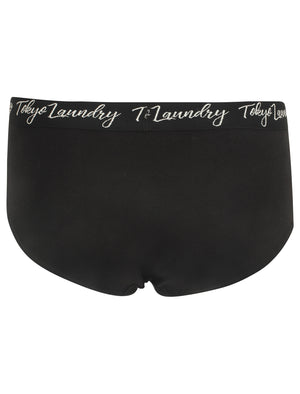 Zinnia Racer Tank Top Underwear Set in Gardenia / Jet Black - Tokyo Laundry