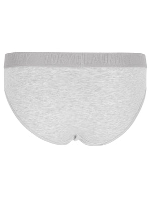 Zoe (5 Pack) Assorted Briefs In Silver Lake Blue / Navy / Light Grey Marl / Tomato - Tokyo Laundry