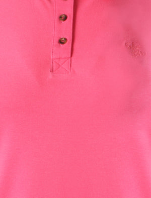 Holly Signature Cotton Pique Polo Shirt in Shocking Pink - Tokyo Laundry