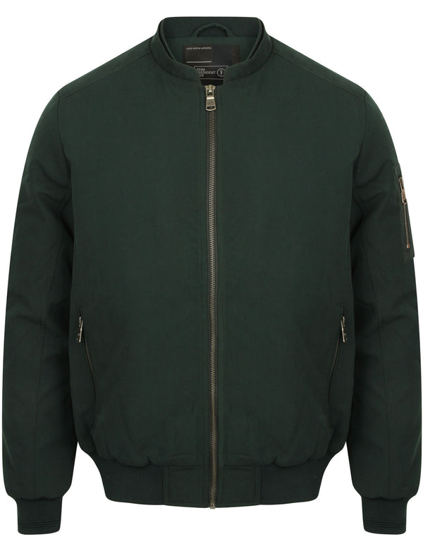 Whitecross Zip Up Bomber Jacket in Bottle Green - Dissident