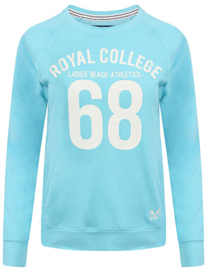 Royal College Printed Sweatshirt in Turquoise - TBOE (Guest Brand)